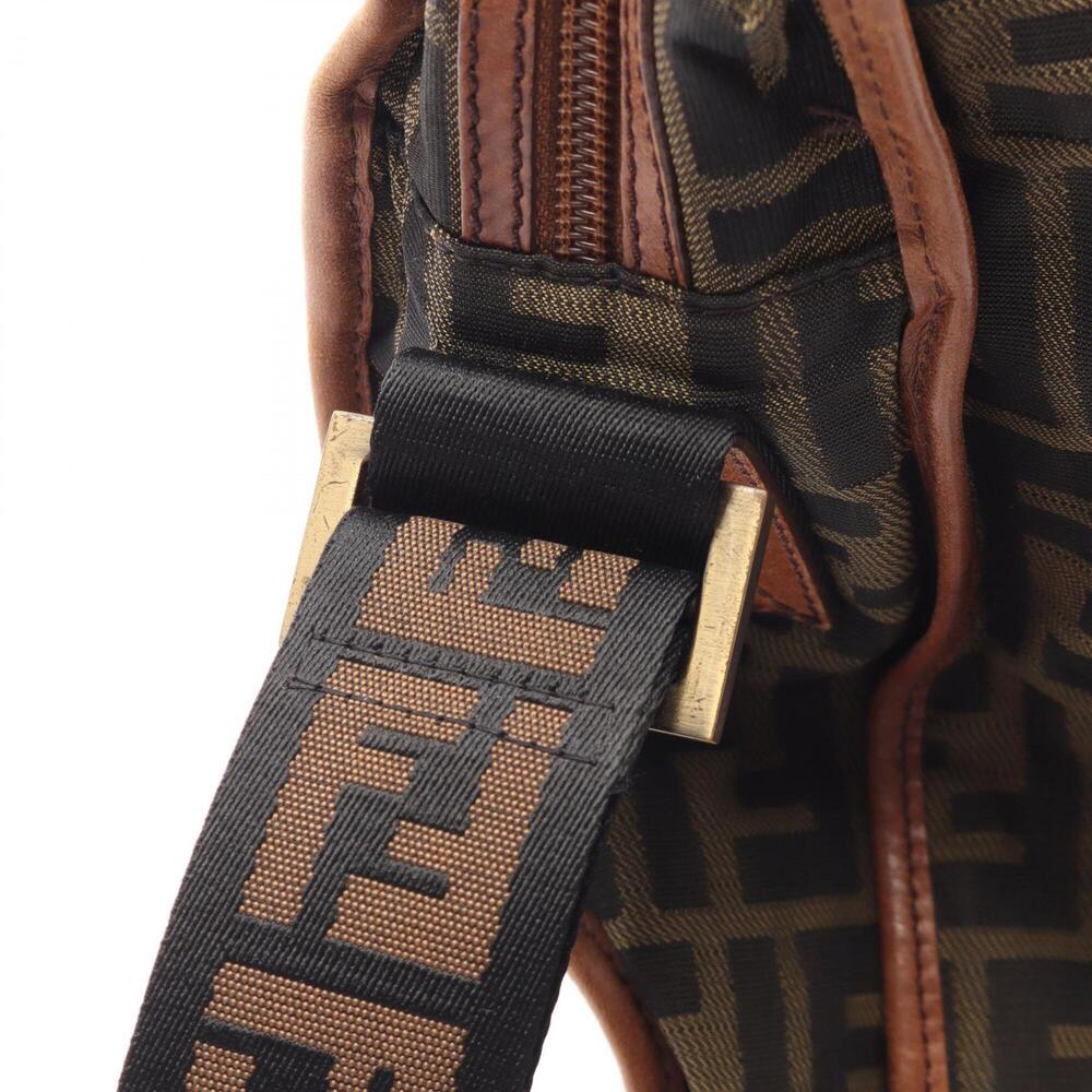 Fendi Zucca Shoulder Bag/Handbag, Canvas and Leather, Women's, Brown/Black, 7... - Picture 6 of 10